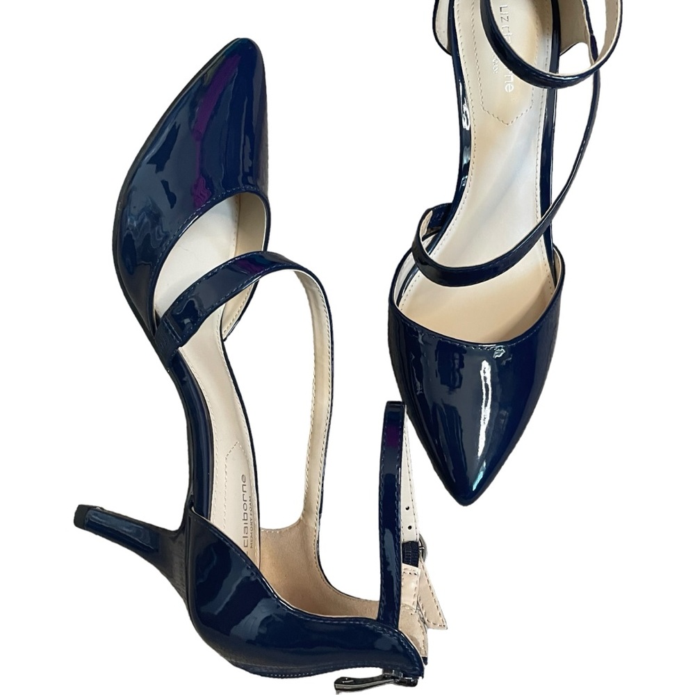 Liz Claiborne Blue Patent Leather Heels - Picture 3 of 12